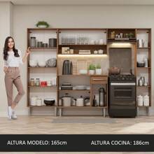 Cocina Integral Completa Modular Madesa Emilly Hit 261cm Color Marrón - Marrón - Ver 5