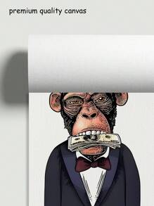 1/3Pcs, Optional Frame, Monkey Canvas Wall Art Deco, Classic, Modern Styles - Animal Theme Ink Art Prints - Indoor & Outdoor Use, Home Office, Living Room, Bedroom, Bathroom, Restaurant Decor - Spring & Summer Seasonal