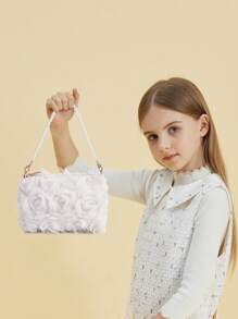 New Pearl Flower Decor Evening Clutch Handbag, Shoulder/Cross-Body Bag For Formal Dresses
