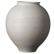 1pc White Ceramic Flower Vase, Retro Style, Suitable For Home Decor, Modern Minimalist Decorative Flower Vase Set, Suitable For Fresh Flowers, Bohemian Style Flower Vase, Luxury Large Flower Vase, Home Decor, Center Decor, Wedding Decor Flower Vase, Best Gift For Friends. Gifts Birthday Graduation - Round Multi-color - View 6