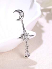 Leocuci Cute Belly Buton Rings Dangling Star 14G Stainless Steel Belly Button Ring For Women Body Piercing Jewelry Navel Rings