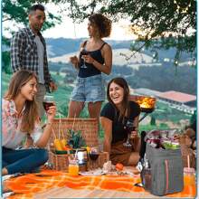 Mochila termostática para picnic, nevera de gran capacidad, bolsa térmica, impermeable, portátil, ideal para picnic, playa, camping, barbacoa, senderismo (negro)