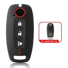 3 Buttons Silicone Remote Car Shell For Nissan X-Trail T33 Qashqai J12 Teana Altima Ariya 2022 2023 Key Case Cover Keychain