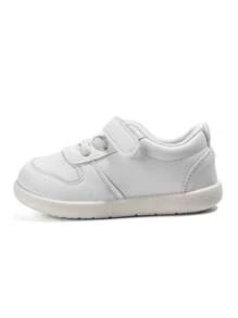 1 Pair Kids White Hook And Loop Flat Fashion Casual Comfortable Athletic Sneakers For Daily & Outdoor Activities - White - View 4