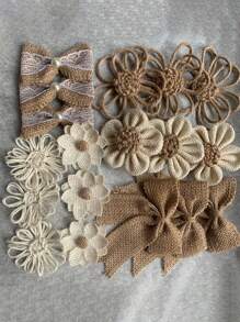 6/18 件黄麻 DIY 手工花 欧美婚礼工艺圣诞装饰品 - 彩色 - 查看 4