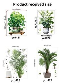 1pc Home Decorations Classic Style Green Potted Plant Wall Sticker, For Office, Bedroom, Living Room And Entrance, Self-Adhesive PVC Decor - Fashionable Plant Wall Mural, Wall Decal, Vinyl Decal For Home Decorations, Wall Decoration Items Refresh Your Home Gifts Birthday Graduation Room Decor Bathroom Decor Bedroom Decor Room Decoration Stuff Living Room Decor House Decor Home Decor Living Room Wall Art Wall Paper Stickers