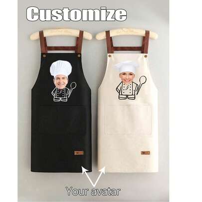 1pc Custom Apron For Dad Father Men Women Custom Name Logo Chef Cooking Kitchen Apron Personalized Kitchen Waterproof Apron Custom Logo Picture Name Chef Cooking Apron Perfect For Mom Husband Girlfriend Boyfriend Father's Day Valentine's Day Mother's Day Birthday Anniversary Graduation Wedding Love Unique,For Mother's Day, Wedding Season, Graduation Season, Gifts For Family And Friends,Wedding Essentials,Home & Living,Christmas Home Atmosphere,Souvenirs