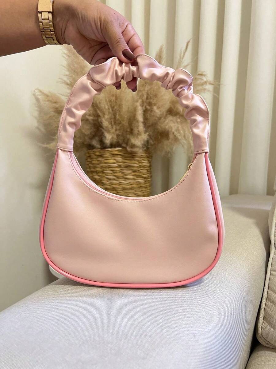 's Small Half Moon Bag Shoulder Hand Side Bag - Rusty Rose - View 1