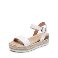 Women's One-Strap Platform Wedge Sandals Espadrille Non Slip Comfortable Commuter Vacation Summer Shoes - trắng - Xem 5