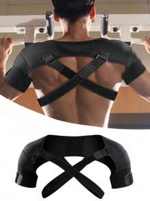 1 Stück breite elastische Neopren Schulter- und Armstütze, verstellbare Schulterriemen Kompressions-Weste für Herren und Damen, schwarzes Fitness-Zubehör
