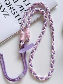 全新时尚三股编织防丢失户外登山吊带，配有可调节扣环 + 垫，彩色手机挂绳