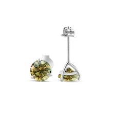 三爪闪亮莫桑石设计耳钉 925 纯银首饰 可爱简约风格日常佩戴配饰