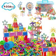420 PCS Building Toy Building Blocks Barras Diferentes Formas Educacionais Conjunto de Engenharia de Construção Quebra-cabeça 3D, Kit de Conexão Criativa Intertravado, Brinquedos de Construção de Edifício Um Ótimo Brinquedo STEM para Meninos e Meninas Brinquedos de Construtor de Palha Brinquedos de Construção STEM Presentes de Inverno, Duplo, Brinquedos para Crianças> Outros Brinquedos Educativos para Crianças, Brinquedos para Meninas