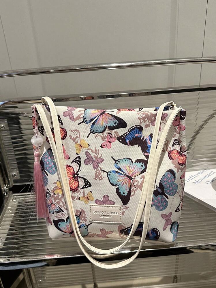 Bolso bandolera de lona vintage, bolso de hombro retro simple, bolso de mano y bolso tipo tote casual para mujer, mochila escolar de vuelta a clases - Multicolor - Añade 8