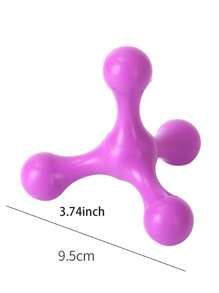 1pc 5-Color Cute Triangular Cat/Dog Lover Gift And Dog/Cat Mom Love Pet Toy, Silicone Chewing Toy For Dog Lover And Dog Mom Love & Cat Lover And Cat Mom Love Teeth Grinding And Boredom Relief, Non-Tipping 3-Leg Design For Small/Medium Cat/Dog Lover Gift And Dog/Cat Mom Love Pets - Multicolor - View 3