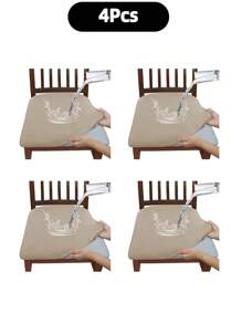 Solid Color High Elastic Chair Seat Cover, Waterproof Dustproof Wear-Resistant, Suitable For Dining Chairs, Office And Home Decor, Washable Dust-Proof Protective Cover, Suitable For Dining Room, Hotel, Home Bench Use, Universal Milk Silk Chair Seat Cover, Dining Chair Cover, Dining Table Chair Cover, Dining Chair Cover Set, 1, 4 Or 6 Pieces - Multicolor - View 15