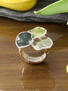 1 Stück Damen Boho Eleganter Luxus Lila & Blau Geometrie Dekor Verstellbarer Ring, geeignet für Braut, Hochzeit, formelle Party, Festival Geschenk
