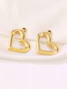 3pcs Stainless Steel Big Heart Pendant Findings High Quality 18K Gold Plated Heart Charms For DIY Jewelry Making Supplies Accessories