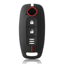 3 Buttons Silicone Remote Car Shell For Nissan X-Trail T33 Qashqai J12 Teana Altima Ariya 2022 2023 Key Case Cover Keychain