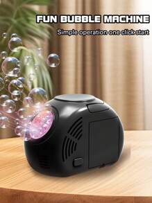 Máquina de burbujas automática para niños con operación de un solo botón, portátil y conveniente (Baterías y solución de burbujas no incluidas)