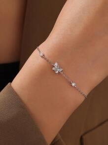 1 pieza Elegante pulsera de mariposa de plata de ley 925 con circonita cúbica, grácil para uso diario, apropiada para Navidad, Día de San Valentín, Día de la Madre, regalo de joyería de Año Nuevo
