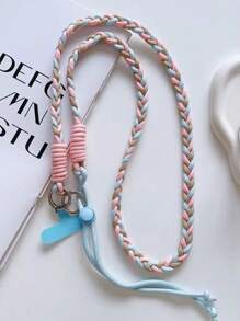 全新时尚三股编织防丢失户外登山吊带，配有可调节扣环 + 垫，彩色手机挂绳