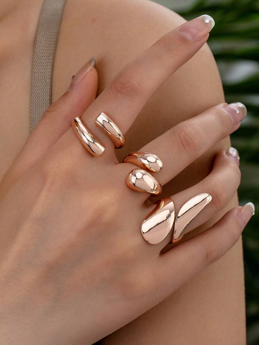 (3pcs Set) Fashionable Non-Fading Personalized Color Ring Set For Women