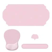 4 件套人体工学办公桌配件套装 - 大号桌垫、键盘腕托、带腕托和杯垫的鼠标垫，适用于电脑、笔记本电脑和家庭办公室 - 彩色 - 查看 10