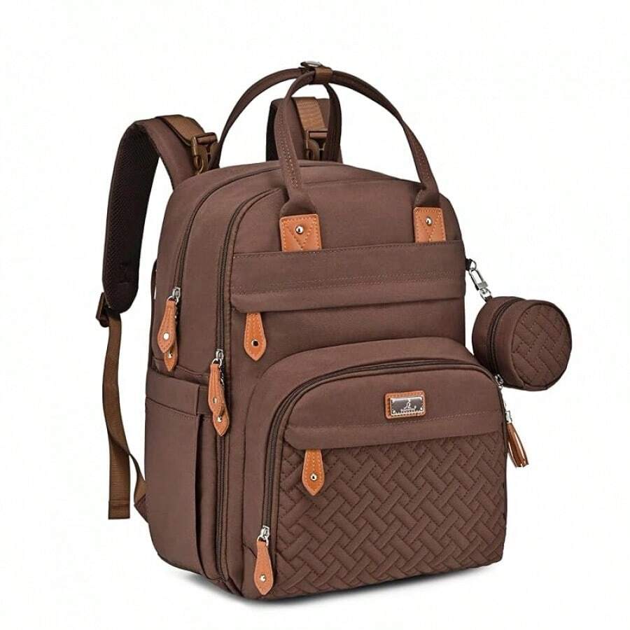 Diaper Bag Backpack - Baby Essentials Travel Tote - Multi Function Waterproof Diaper Bag, Travel Essentials Baby Bag With Changing Pad, Stroller Straps & Pacifier Case - Unisex, Dark Gray - Coffee - View 1