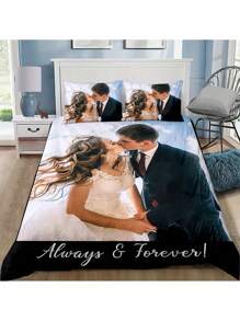 Conjunto de cama com 3 peças de fotos personalizadas, inclui 2 fronhas, fecho de zíper, impressão digital, resistente a rasgos, lavável à máquina - roupa de cama personalizada para todas as estações, durável, respirável, leve, lavável, engraçada, fofa, amorosa, macia, confortável, elegante, simples, personalizada, única, presentes ideais para ele, presentes ideais para ela, ele, ela, namorado, namorada, pai, mãe, família, amigos, filho, filha, para aniversários, para o dia das mães, para aniversários, para o dia dos namorados, para formatura, para o dia dos pais, para o dia das crianças, para casamentos, para inauguração de casa, sofá, cama, carro, sala de chá, quarto, banheiro, sala de estar, sala de jantar