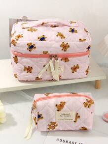 1PK 红色爱心化妆包旅行背包护肤品收纳包化妆包内衣收纳包卫生巾包必备旅行收纳套装，包装盒套装，行李收纳包，靠垫有线耳机，耳塞，耳机，充电器，口红，化妆品，香水，护肤品化妆品，家居装饰，适合妈妈，学生，女士，钥匙，节日礼物