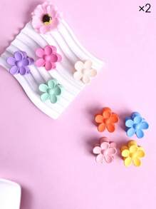 8/16pcs Candy Color Matte Flower Hair Clips, Suitable For Holiday, Party, Gathering, Outdoor Wear
