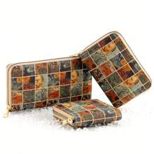 Poșetă ocazională Femei Portofel lung retro Suport card Portofel clasic pentru telefon Portofel mic de modă Portofel ușor Poșetă scurtă Organizator cu fantă pentru card Portofel Boho Portofel multifuncțional Poșetă mare Poșetă practică multistrat Portofel drăguț pentru doamnă/pentru femeie absolventă/pentru studenți Afaceri/navetă/muncă/birou Pentru carte de credit/carte de identitate/bani/numerar/carte de pașaport Moda vintage portabil Multifuncțional