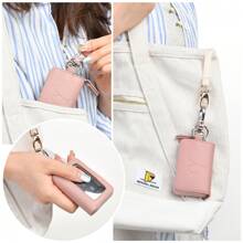 Multifunctional Fashion Smart Key Holder, Unisex, Letter Embossed Design, Transparent Window, Zipper Closure, Compatible With Smart Key, Includes Carabiner, Cute Style, Suitable For Commuting And School Use - Multicolor - View 8