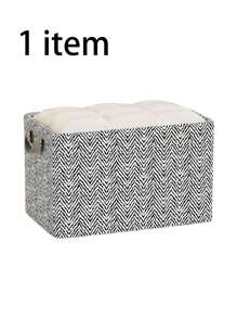 1 中号/大号/特大号灰色箭头图案家用衣物收纳箱带钢架和提手宿舍衣柜衣物收纳盒卧室整理布艺桌面收纳篮，T恤裤子裙子衬衫内衣内裤袜子，春夏衣物收纳 (多种规格可选)