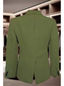 SACO LISO CON SOLAPA A UN BOTON - Verde Oliva - Ver 3