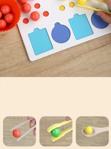 1pc Wooden Children's Puzzle Early Education Bead Number Decomposition Arithmetic Learning Puzzle Toy Color Cognitive Arithmetic Matching Children's Early Education Game Exercise Children's Hand-Eye Coordination And Concentration And Thinking Development Ability Suitable For Parent-Child Interactive Bead Game