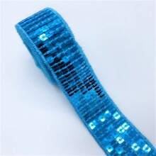 1卷2码25毫米亮片丝带蕾丝边亮片缝纫面料丝带适用于礼服头饰新娘婚礼配饰 - Pick colors - 查看 18