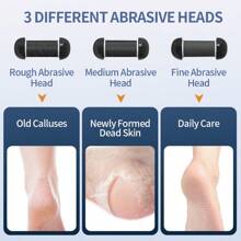 Elektryczna szlifierka do stóp - akumulatorowa, gruba, skórzana szlifierka do polerowania stóp, elektryczne urządzenie do usuwania zrogowaciałego naskórka stóp z regulowaną prędkością - uniwersalna, odpowiednia do stóp mężczyzn i kobiet, idealna do domowego pedicure i pielęgnacji stóp
