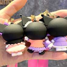 Sanrio Sanrio 1pc Kuromi Series Keychain Cute Anime Doll Key Chain Ring Bag Backpack Charm Car Key Pendant Women Daily Use Gift,Kuromi,Kuromi Stuff,Kuromi Keychain