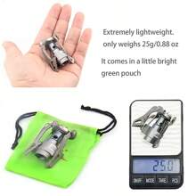 BRS Réchaud à gaz ultra-léger en alliage de titane pour le camping en extérieur, 25g, brûleur de pique-nique ultra-léger, mini-réchaud de poche intégré, convient pour la randonnée et le trekking en extérieur, réchaud de cuisson portable pliable