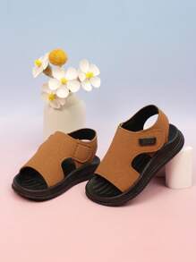 儿童平底凉鞋，舒适轻便时尚男童休闲运动鞋 - 棕色 - 查看 3