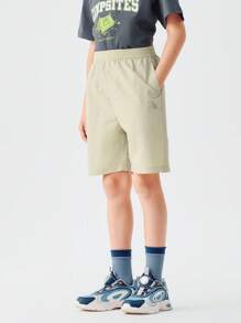 Balabala Pantalones cortos casuales de pierna recta para niños y niñas, cómodos y