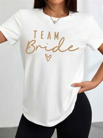 LBP Bride Tee Bride Team Short Sleeve Bachelor Party Top Bridal Party Crew Top Bridesmaid Proposal White Tee