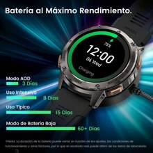 Original KOSPET TANK T3 Military Rugged reloj inteligente para hombres mujeres 50M impermeable 170 modos de movimiento Monitor de oxígeno en la sangre, negro - Negro - Ver 6