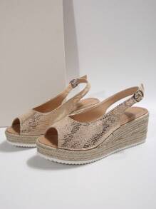 女士厚底坡跟凉鞋，舒适黑色女士夏季休闲鞋