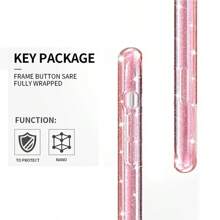 Capa Glitter para iPhone11 12 13 14 14 15 16 Full Protect, Silicone Transparente, Capa Traseira Dura - Transparente - Visão 6