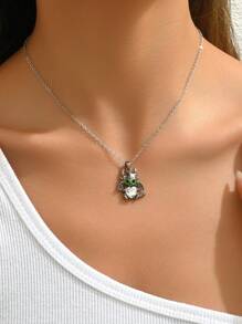 1pc Cute Little Dinosaur Hippie Style Women Casual Attention-Grabbing Necklace - Gun Gray - View 2