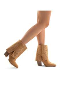 Women's  Mid Calf Boot Cowboy Boots - Brown - View 7