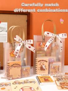 Capybara Themed Stationery Gift Set, High-Quality Writing Tools Combination Including Notebook, Bookmark And Accessories, Paper Material, Perfect Stationery Set, Gift For Graduate, Friend